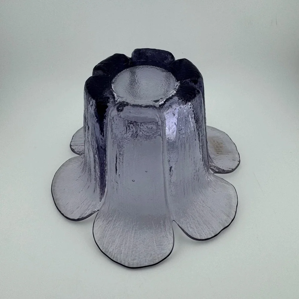 Viking Glass Epic Petal Bowl Amethyst Purple Excellent Mid Century Modern Label
